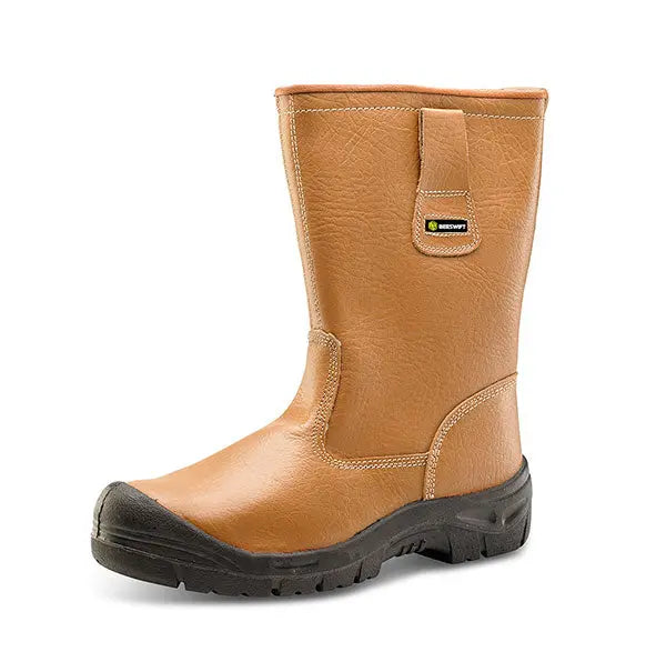Beeswift Lined Rigger Boot With Scuff Cap Rblssc - Tan - Customisable Rigger Boots