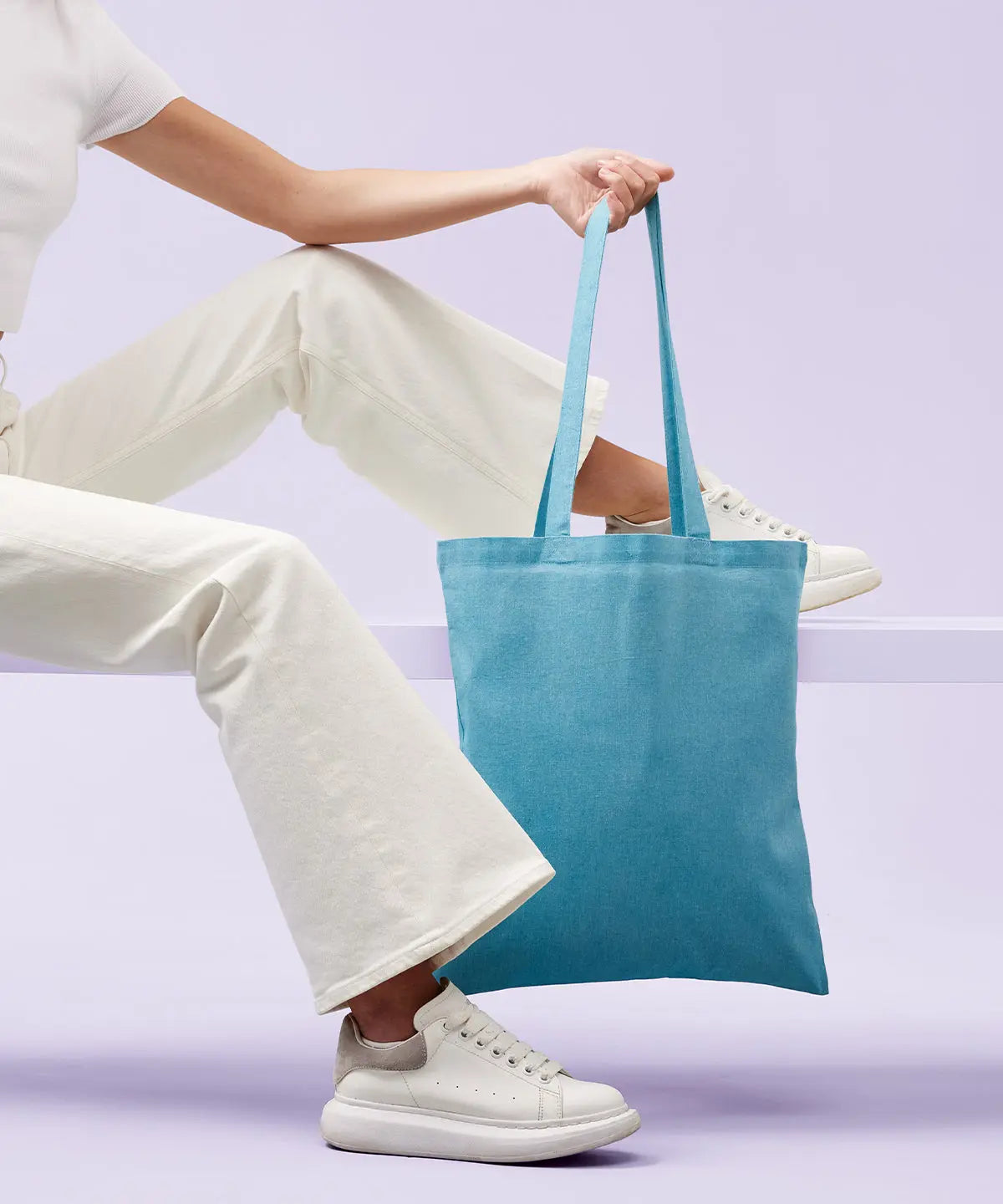 Recycled cotton shopper long handle
