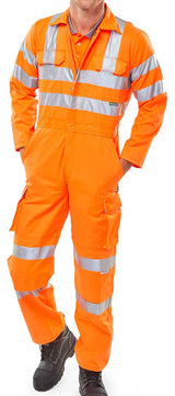 Beeswift Hi Vis Railspec Coverall Rsc - Orange - Customisable Coveralls