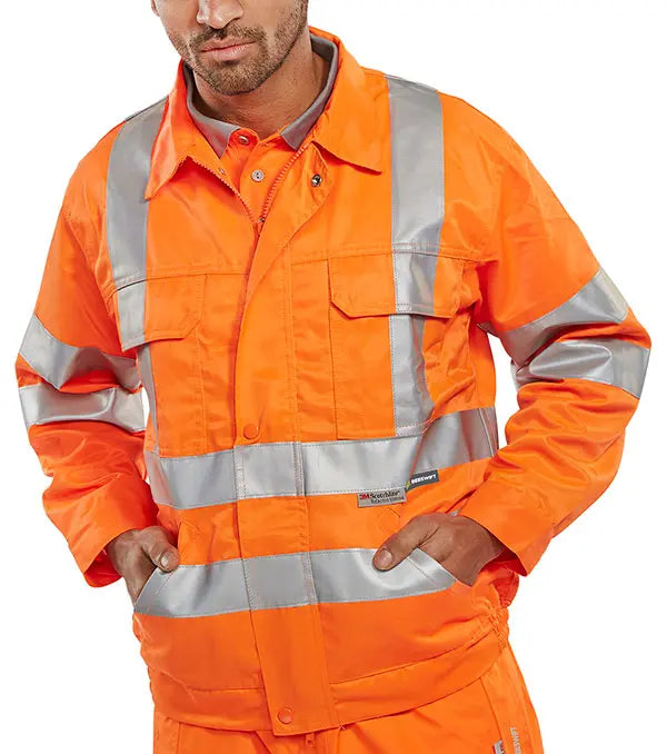 Beeswift Hi Vis Railspec Jacket Rsj - Orange - Customisable Jacket