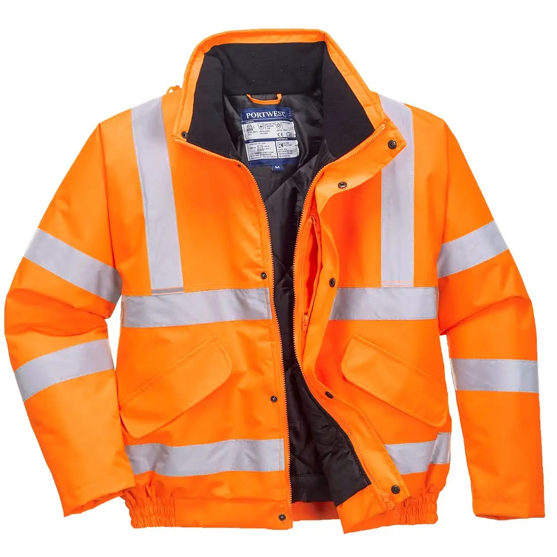 Portwest Hi Vis Winter Bomber Jacket RT32 - Orange - Customisable Jacket