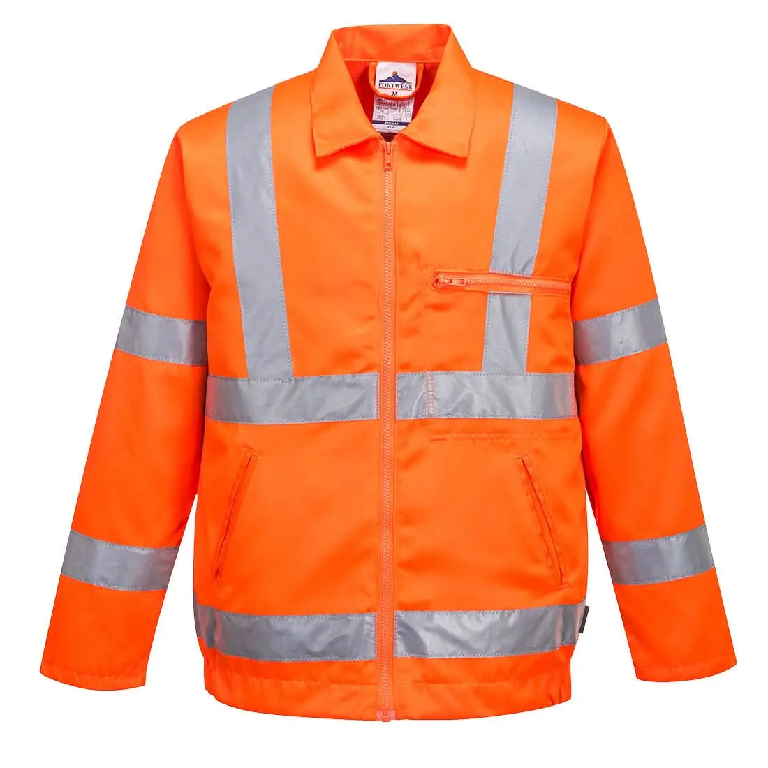 Portwest Hi Vis Polycotton Bomber Jacket RT40 - Orange - Customisable Jacket