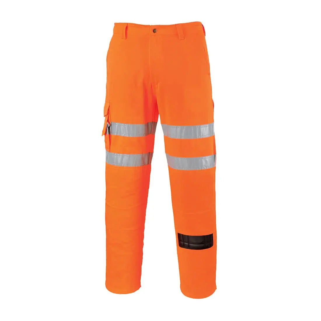Portwest Hi Vis Rail Work Trousers RT46 - Orange - Customisable Hi-Vis Trousers