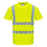 Portwest Hi Vis Cotton Comfort T Shirt SS S170 - Yellow - Customisable Hi-Vis T-Shirts