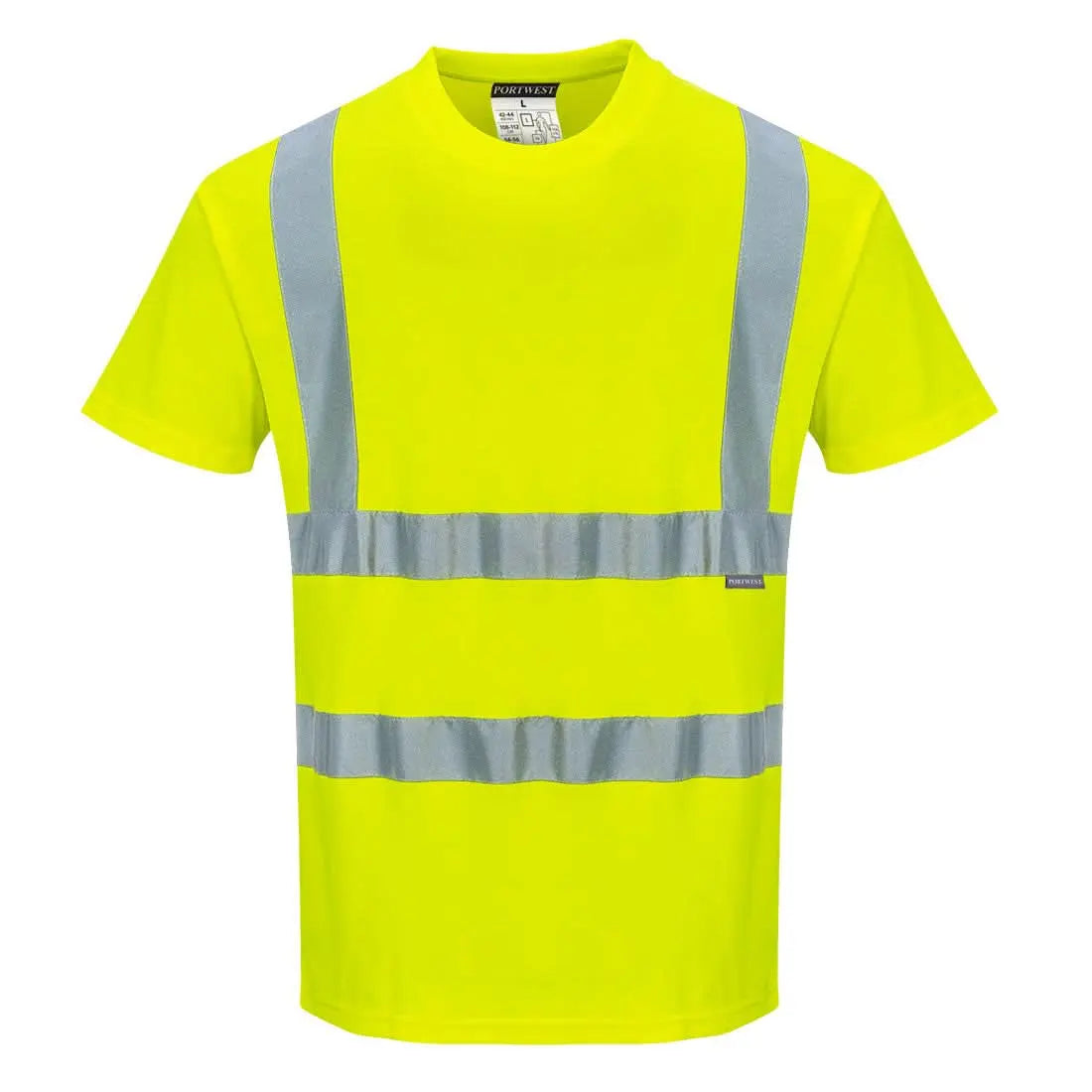Portwest Hi Vis Cotton Comfort T Shirt SS S170 - Yellow - Customisable Hi-Vis T-Shirts