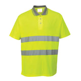 Portwest Hi Vis Cotton Comfort Polo Shirt SS S171 - Yellow - Customisable Hi-Vis Polos