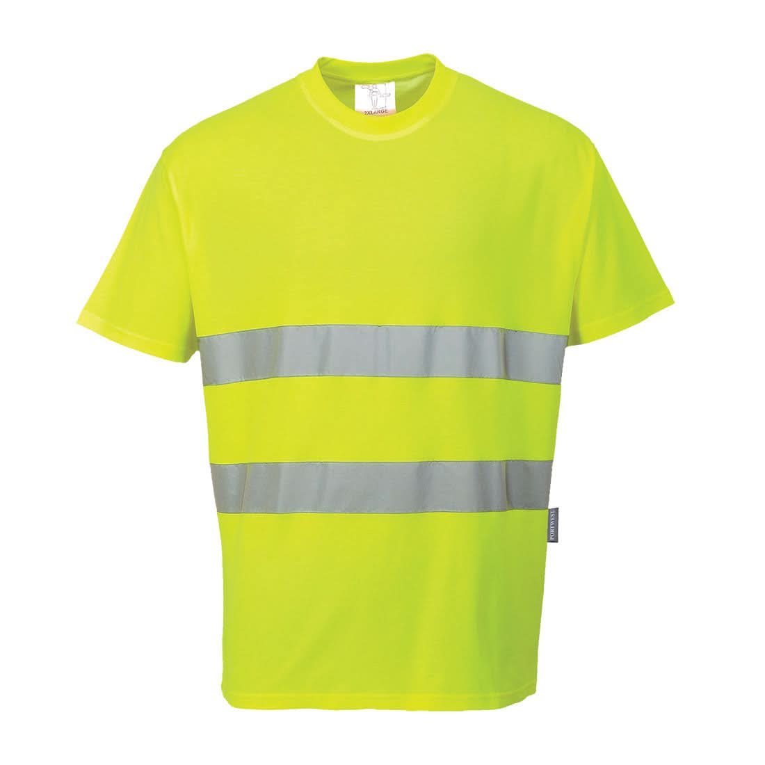 Portwest Hi Vis Cotton Comfort T Shirt SS S172 - Yellow - Customisable Hi-Vis T-Shirts