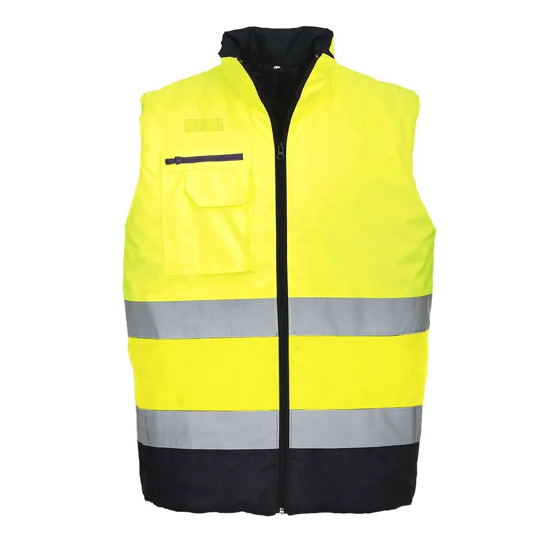 Portwest Hi Vis Contrast Bodywarmer S267 - Yellow Navy - Customisable Bodywarmer
