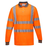 Portwest Hi Vis Cotton Comfort Polo Shirt LS S271 - Orange - Customisable Hi-Vis Polos