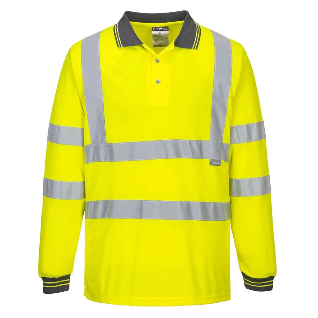 Portwest Hi Vis Polo Shirt LS S277 - Yellow - Customisable Hi-Vis Polos