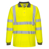 Portwest Hi Vis Polo Shirt LS S277 - Yellow - Customisable Hi-Vis Polos