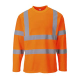 Portwest Hi Vis Cotton Comfort T Shirt LS S278 - Orange - Customisable Hi-Vis T-Shirts