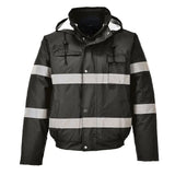 Portwest Iona Winter Bomber Jacket S434 - Black - Customisable Jacket