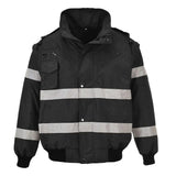 Portwest Iona 4 In 1 Bomber Jacket S435 - Black - Customisable Jacket