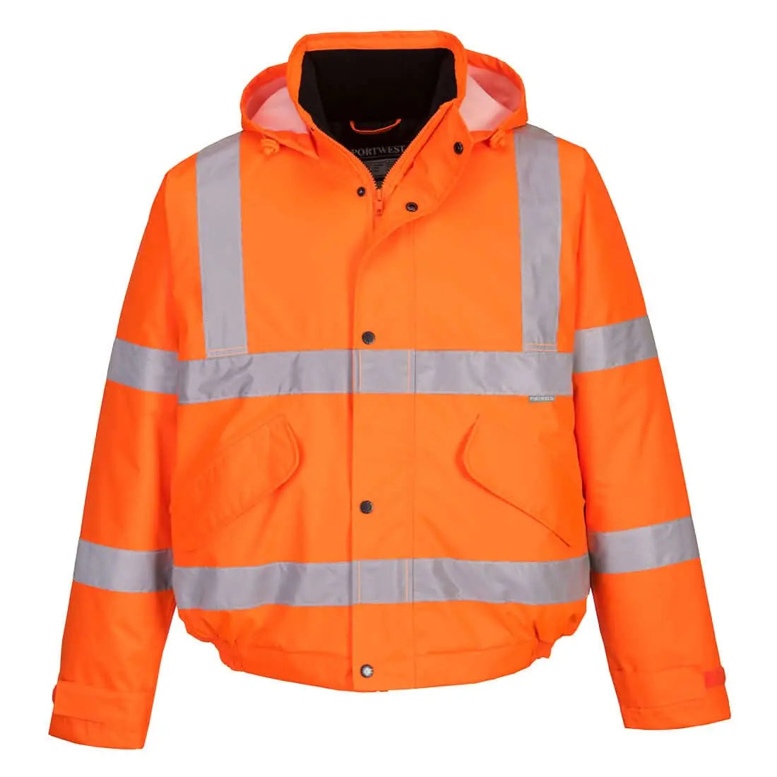 Portwest Hi Vis Winter Bomber Jacket S463 - Orange - Customisable Jacket