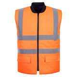 Portwest Hi Vis Reversible Bodywarmer S469 - Orange - Customisable Bodywarmer