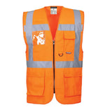 Portwest Berlin Hi-vis Executive Vest S476 - Orange - Customisable Hi-Vis Vest