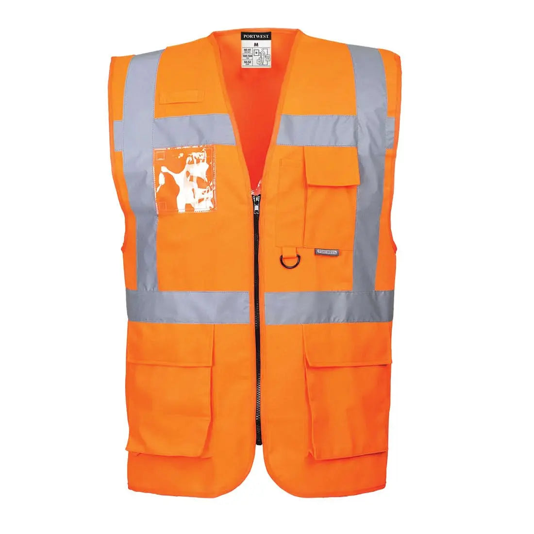 Portwest Berlin Hi-vis Executive Vest S476 - Orange - Customisable Hi-Vis Vest