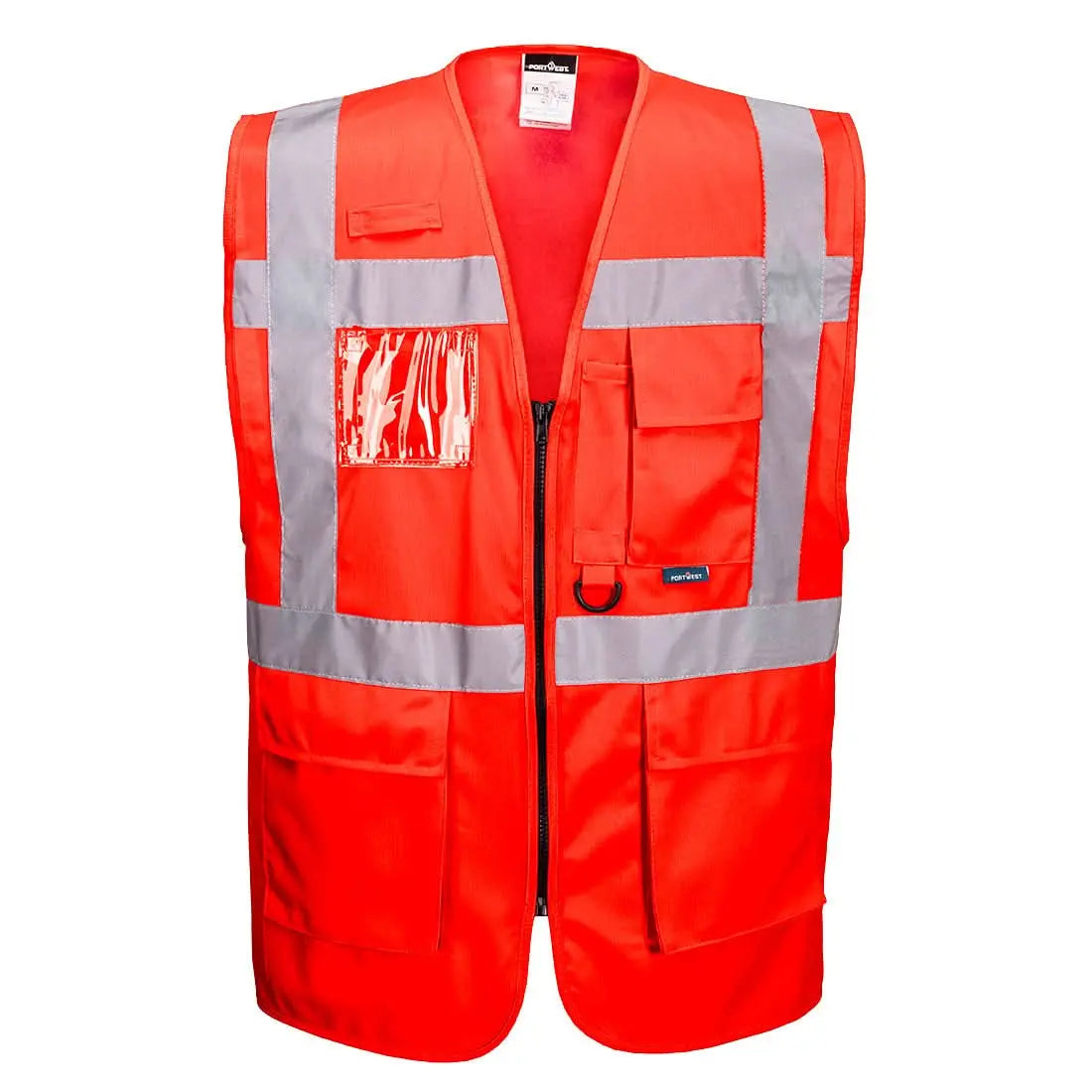 Portwest Berlin Hi-vis Executive Vest S476 - Red - Customisable Hi-Vis Vest
