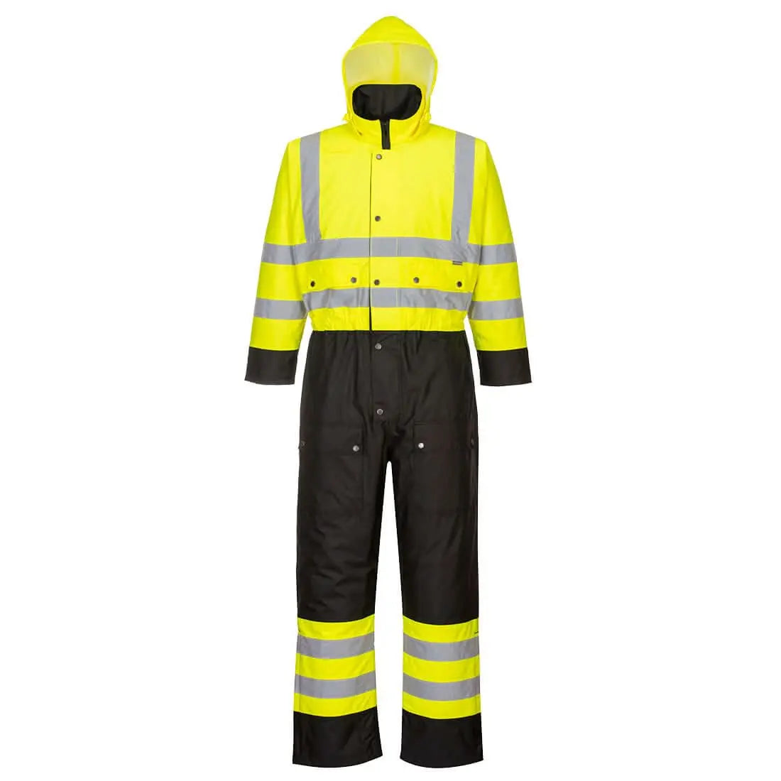 Portwest Hi Vis Contrast Winter Coverall S485 - Yellow Black - Customisable HV Coverall