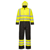 Portwest Hi Vis Contrast Winter Coverall S485 - Yellow Black - Customisable HV Coverall