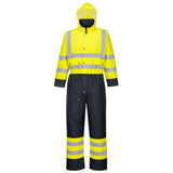 Portwest Hi Vis Contrast Winter Coverall S485 - Yellow Navy - Customisable HV Coverall