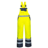 Portwest Hi Vis Contrast Winter Bib And Brace S489 - Yellow - Customisable Coveralls