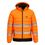 Portwest Hi Vis Ultrasonic Heated Tunnel Jacket S548 - Orange Black - Customisable Jacket