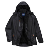 Portwest Outcoach Rain Jacket s555 - Black - Customisable Rain Jacket
