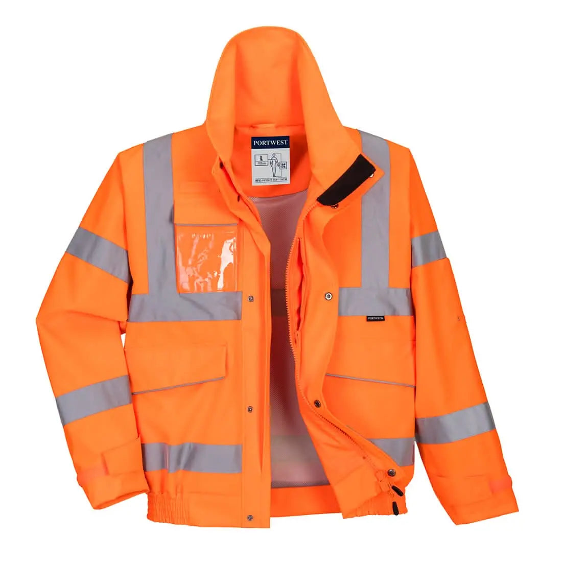 Portwest Hi Vis Extreme Rain Bomber Jacket S591 - Orange - Customisable Jacket