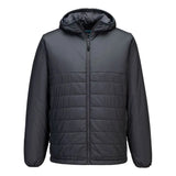 Portwest Professional Hooded Insulated Baffle Jacket - Metal Grey - Customisable Jacket