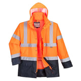 Portwest Hi Vis 5 In 1 Contrast Executive Jacket S768 - Orange Navy - Customisable Jacket