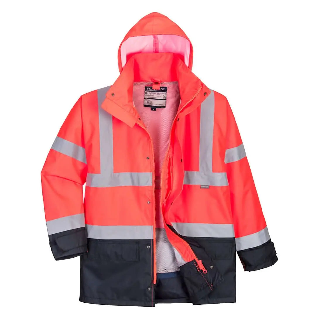 Portwest Hi Vis 5 In 1 Contrast Executive Jacket S768 - Red Navy - Customisable Jacket