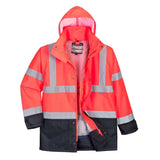 Portwest Hi Vis 5 In 1 Contrast Executive Jacket S768 - Red Navy - Customisable Jacket