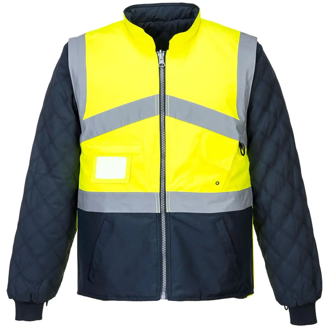 Portwest Hi Vis Breathable 2 In 1 Contrast Reversible Jacket S769 - Yellow Navy - Customisable Jacket