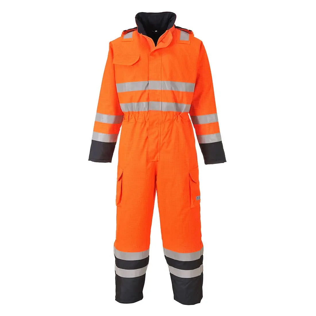 Portwest Bizflame Rain Hi Vis Multi Fr Coverall S775 - Orange Navy - Customisable HV Coverall