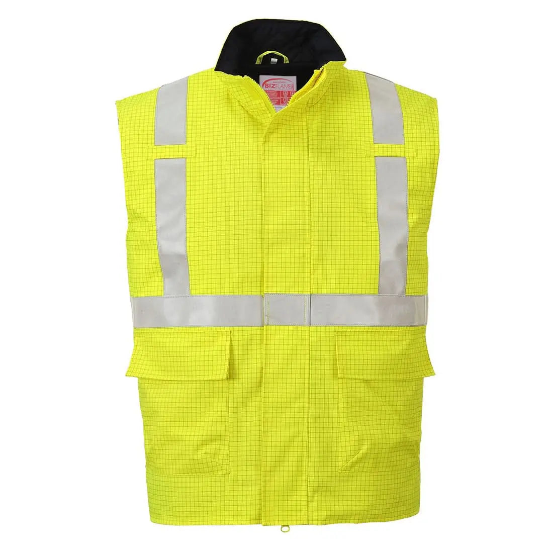 Portwest Bizflame Rain Hi Vis Anti Static Fr Bodywarmer S776 - Yellow - Customisable Bodywarmer