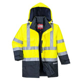 Portwest Bizflame Rain Hi Vis Multi Protection Fr Jacket S779 - Yellow Navy - Customisable Jacket