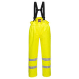 Portwest Bizflame Rain Hi Vis Anti Static Unlined Fr Trousers S780 - Yellow - Customisable Hi-Vis Trousers