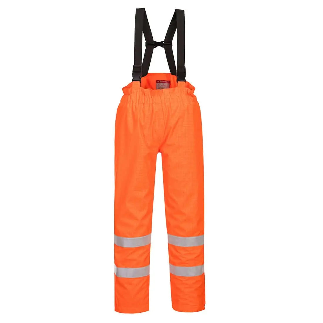 Portwest Bizflame Rain Hi Vis Anti Static Lined Fr Trousers S781 - Orange - Customisable Hi-Vis Trousers