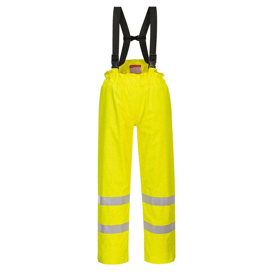 Portwest Bizflame Rain Hi Vis Anti Static Lined Fr Trousers S781 - Yellow - Customisable Hi-Vis Trousers