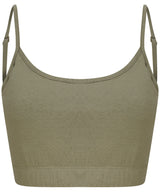 Women's sustainable fashion cropped cami top with adjustable straps