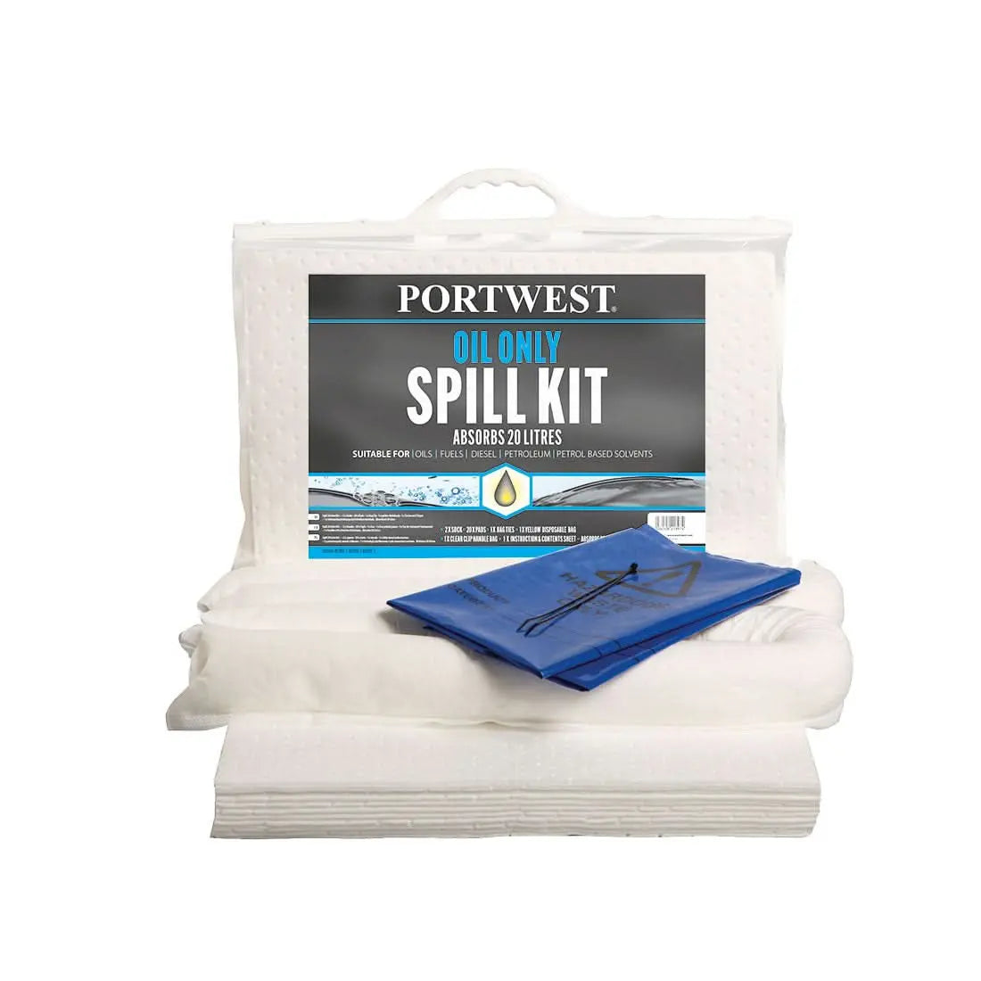 Portwest 20 Litre Oil Only Kit SM60 - White - Customisable PPE