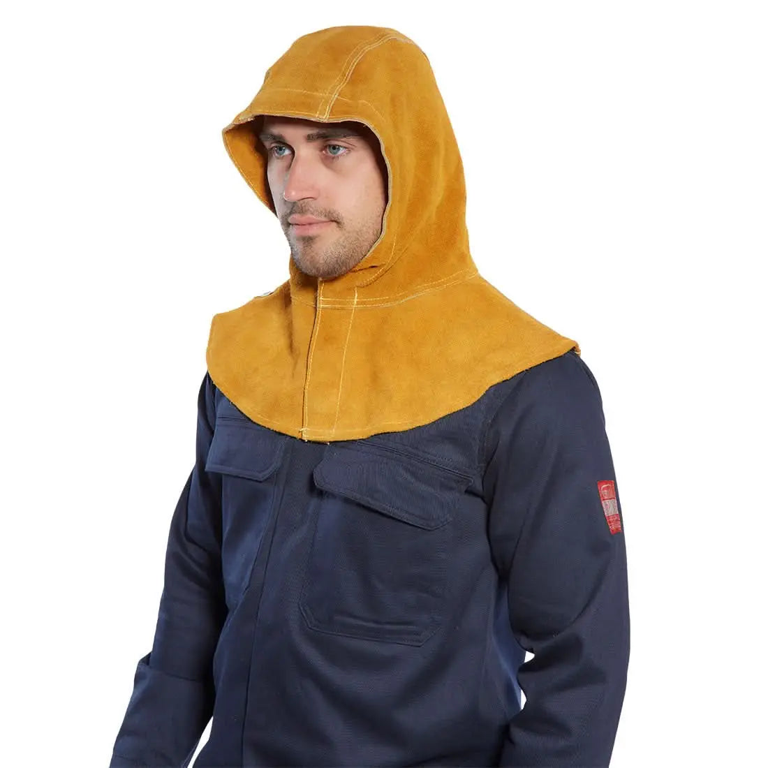 Portwest Fr Leather Hood SW33 - Tan - Customisable Head Protection