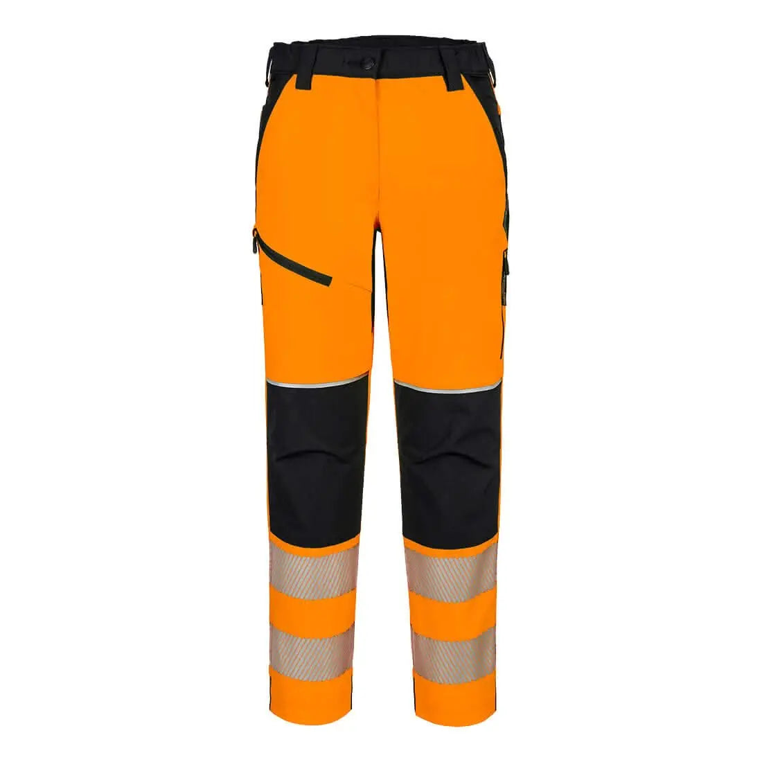 Portwest Pw3 Hi Vis WomenS Stretch Trouser T141 - Orange Black - Customisable Hi-Vis Trousers