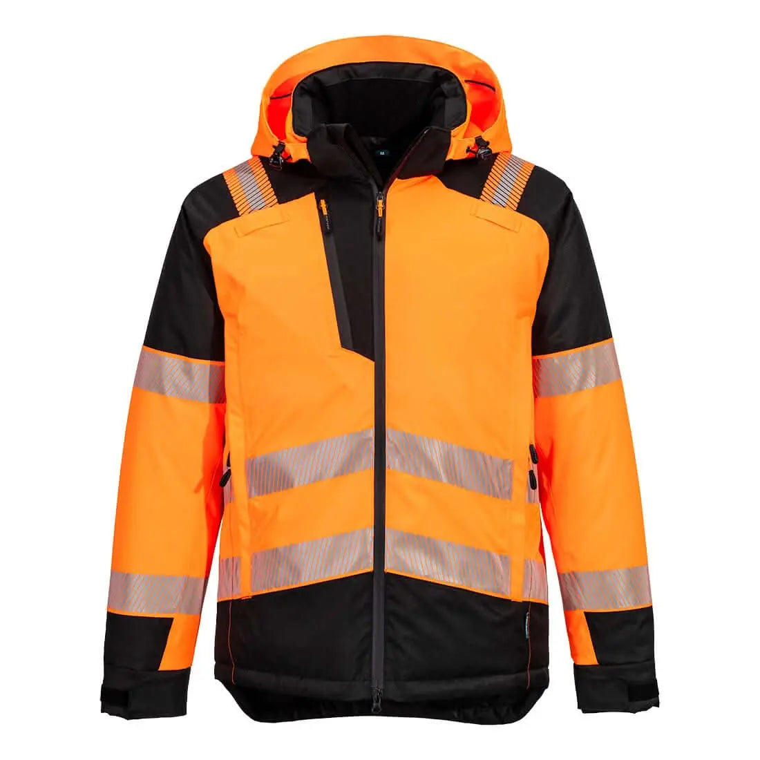 Portwest Pw3 Hi Vis Winter Jacket T160 - Orange Black - Customisable Jacket