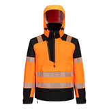 Portwest Pw3 Hi-vis Overhead Rain Jacket 3l T161 - Orange Black - Customisable Jacket