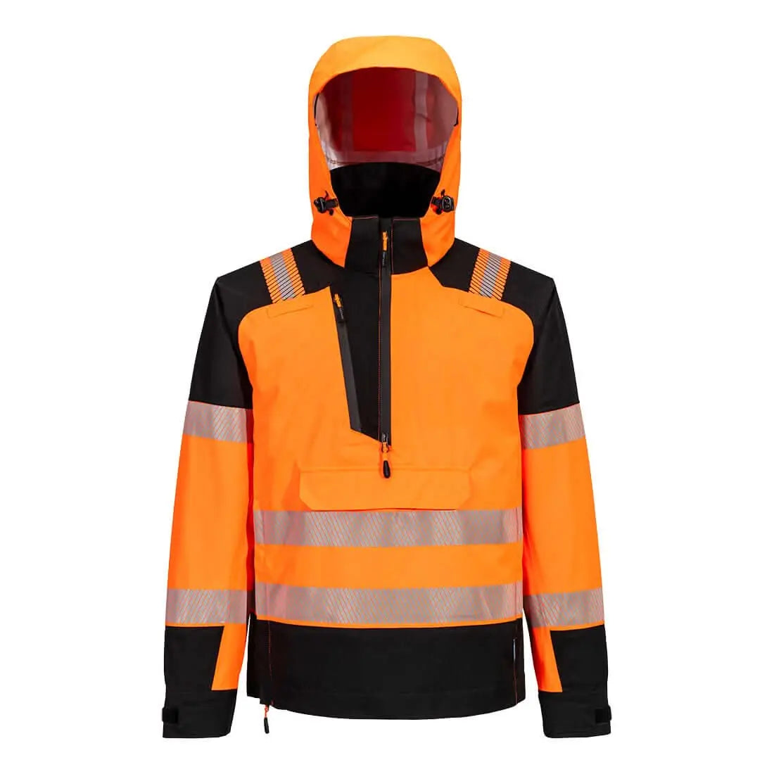 Portwest Pw3 Hi-vis Overhead Rain Jacket 3l T161 - Orange Black - Customisable Jacket