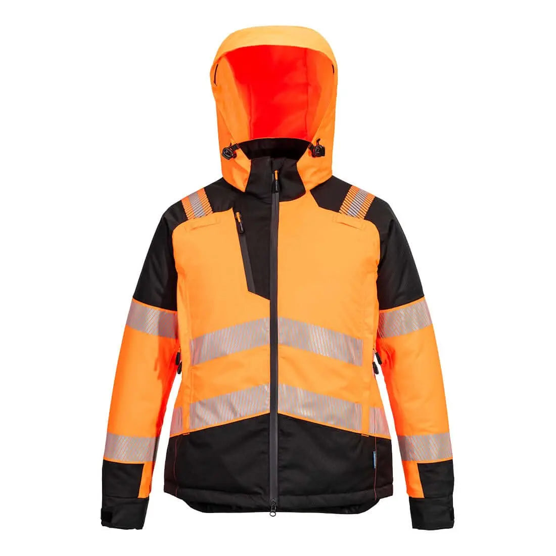 Portwest Pw3 Hi Vis WomenS Winter Jacket T162 - Orange Black - Customisable Jacket