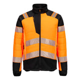 Portwest Pw3 Hi Vis Hybrid Baffle Jacket T170 - Orange Black - Customisable Jacket